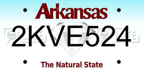 2KVE524 Arkansas License Plate