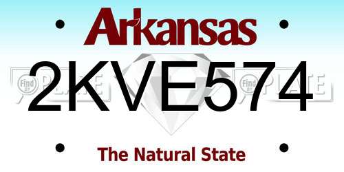 2KVE574 Arkansas License Plate