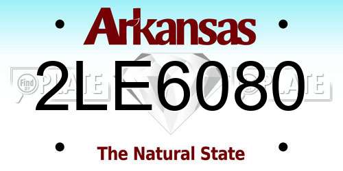 2LE6080 Arkansas License Plate