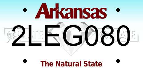 2LEG080 Arkansas License Plate