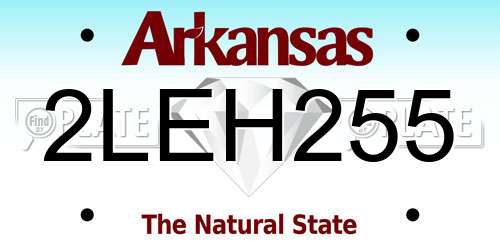 2LEH255 Arkansas License Plate