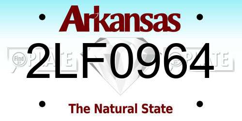 2LF0964 Arkansas License Plate