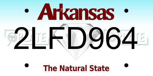 2LFD964 Arkansas License Plate