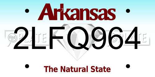 2LFQ964 Arkansas License Plate