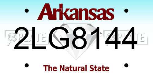 2LG8144 Arkansas License Plate