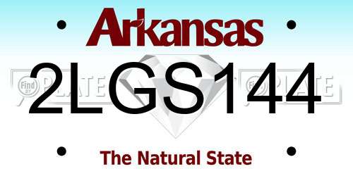 2LGS144 Arkansas License Plate