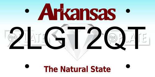 2LGT2QT Arkansas License Plate