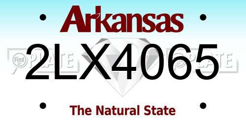 2LX4065 Arkansas License Plate