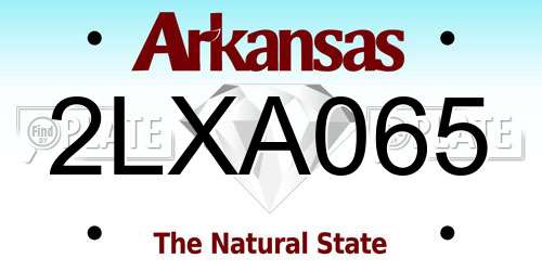 2LXA065 Arkansas License Plate