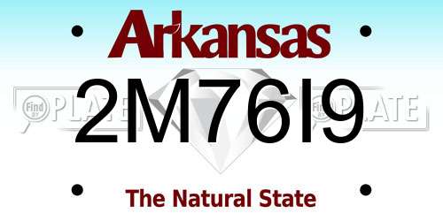 2M76I9 Arkansas License Plate