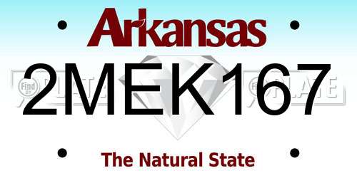 2MEK167 Arkansas License Plate