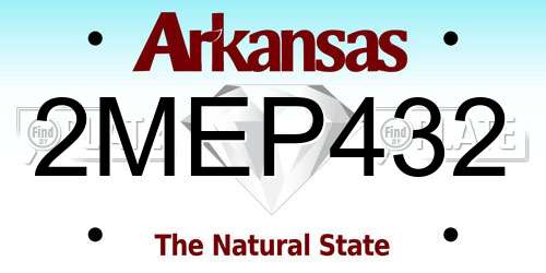 2MEP432 Arkansas License Plate