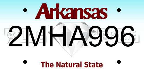 2MHA996 Arkansas License Plate