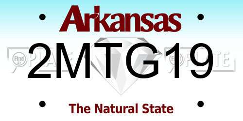 2MTG19 Arkansas License Plate