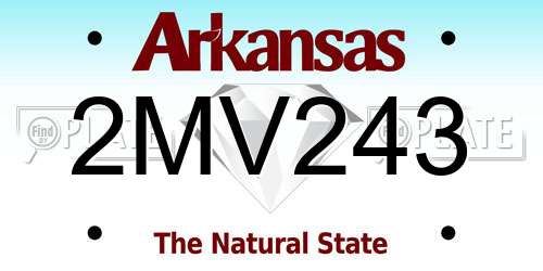 2MV243 Arkansas License Plate