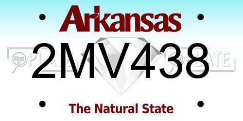 2MV438 Arkansas License Plate