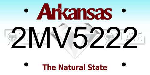 2MV5222 Arkansas License Plate