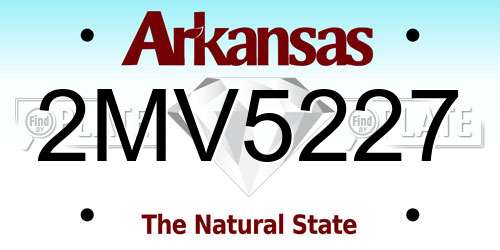 2MV5227 Arkansas License Plate