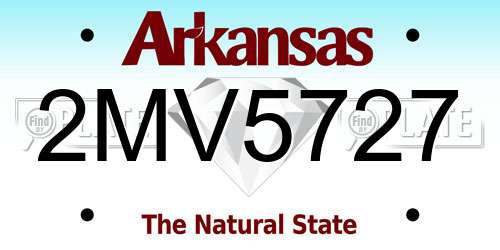 2MV5727 Arkansas License Plate