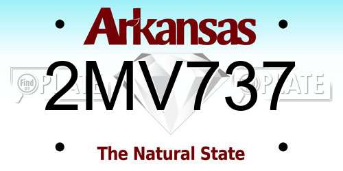 2MV737 Arkansas License Plate