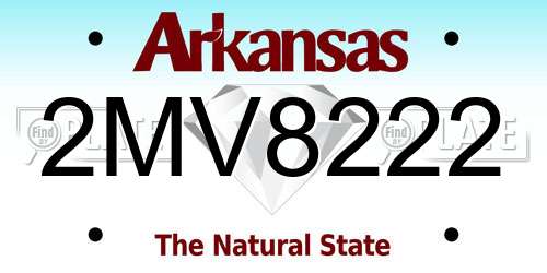 2MV8222 Arkansas License Plate