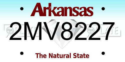 2MV8227 Arkansas License Plate