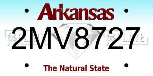 2MV8727 Arkansas License Plate