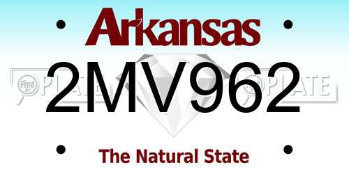 2MV962 Arkansas License Plate