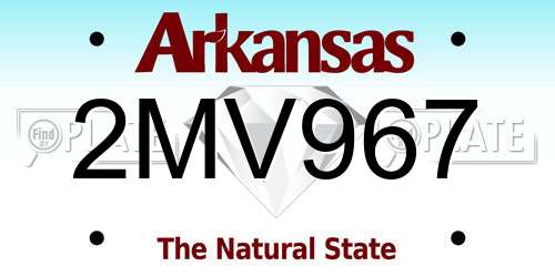 2MV967 Arkansas License Plate