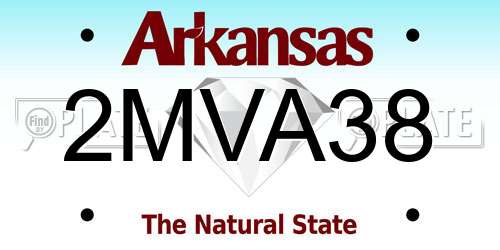 2MVA38 Arkansas License Plate