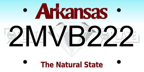 2MVB222 Arkansas License Plate