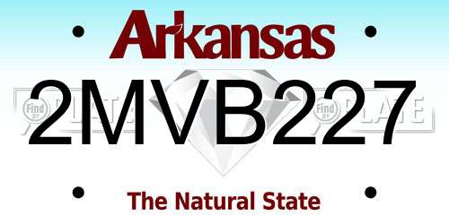 2MVB227 Arkansas License Plate