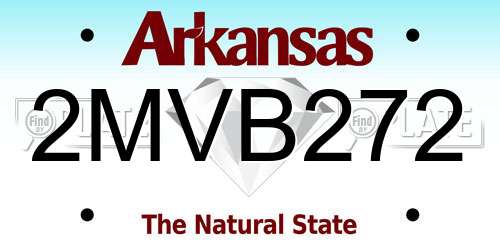 2MVB272 Arkansas License Plate