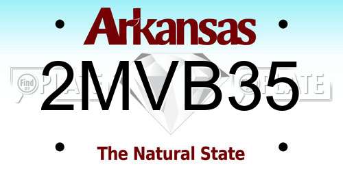 2MVB35 Arkansas License Plate