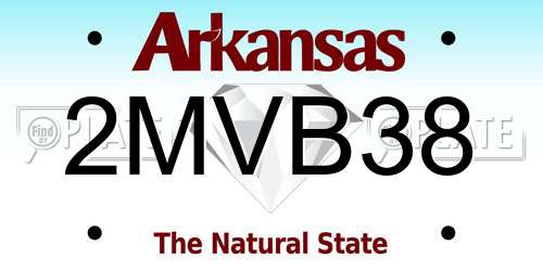 2MVB38 Arkansas License Plate