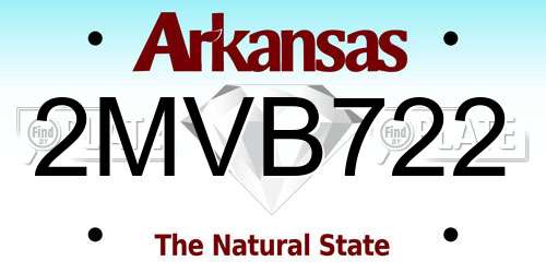 2MVB722 Arkansas License Plate