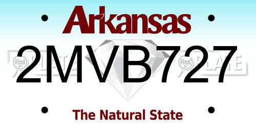 2MVB727 Arkansas License Plate