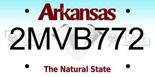 2MVB772 Arkansas License Plate