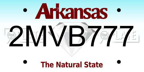 2MVB777 Arkansas License Plate