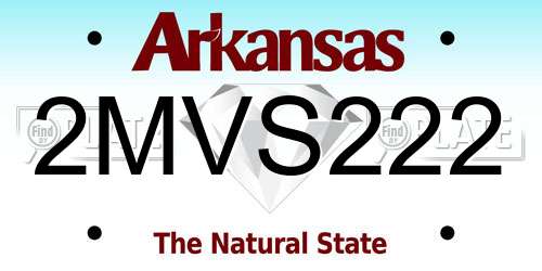 2MVS222 Arkansas License Plate