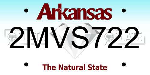 2MVS722 Arkansas License Plate