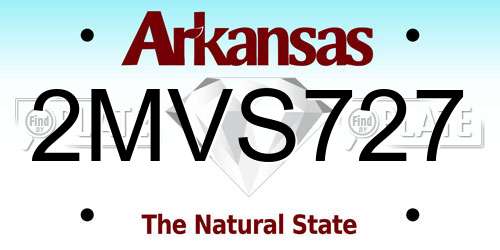 2MVS727 Arkansas License Plate
