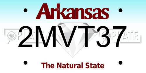 2MVT37 Arkansas License Plate