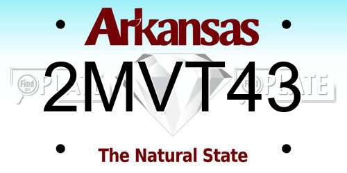 2MVT43 Arkansas License Plate