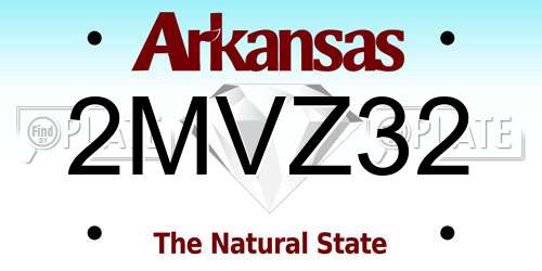 2MVZ32 Arkansas License Plate