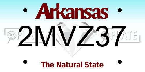 2MVZ37 Arkansas License Plate