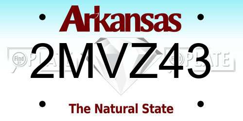 2MVZ43 Arkansas License Plate