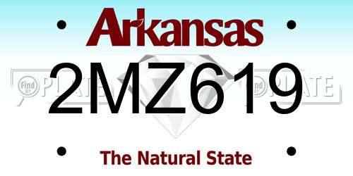 2MZ619 Arkansas License Plate