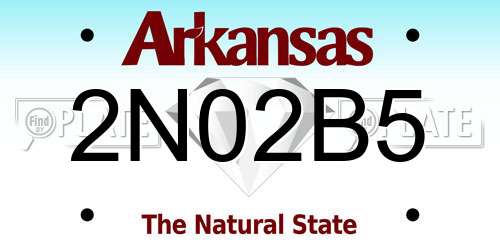 2N02B5 Arkansas License Plate