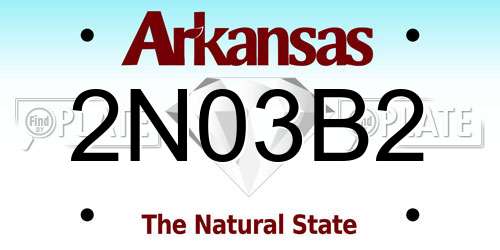 2N03B2 Arkansas License Plate